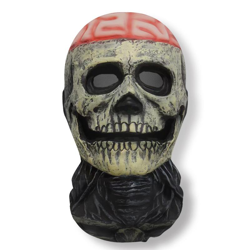 Halloween Ghost Face 3D Printed Mask Stretch Mesh Full Face Mask Skull Headdress Funny Party Halloween Horror Cosplay Props