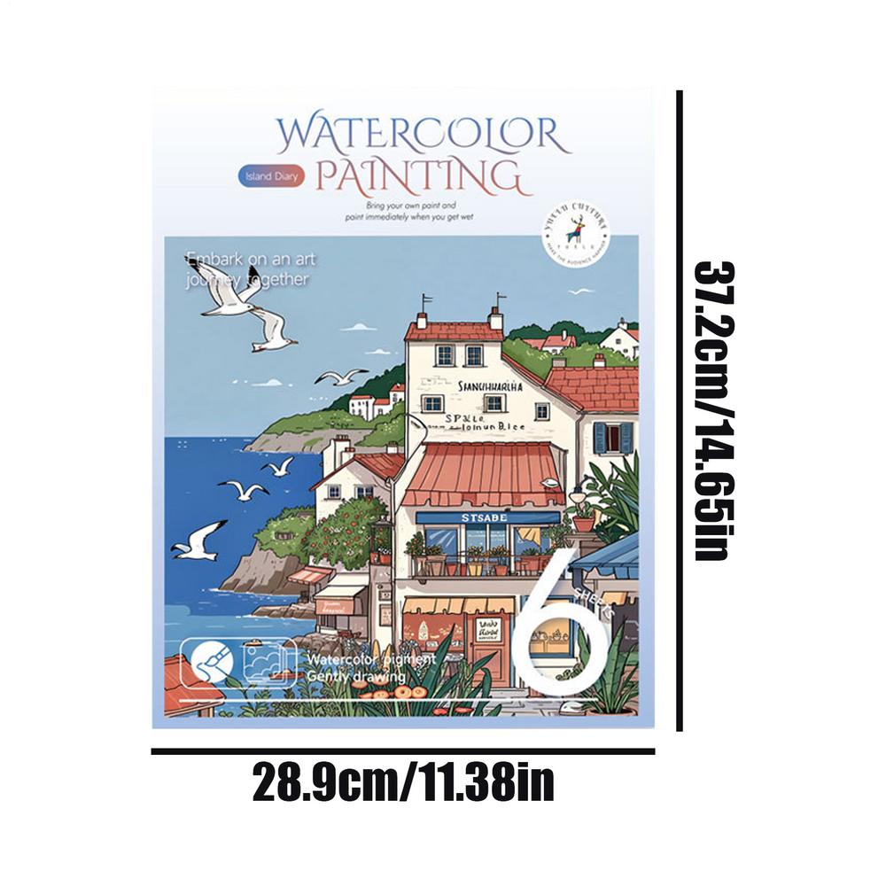 Watercolor Paint Set 12 Colors Beginner Portable Workbook With Pen Watercolor Painting Pen For Home Studio School College Travel