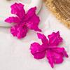 Boucles d'Oreilles Exagérées Fleurs Peintes Accessoires d'Oreille Plissés Grandes Boucles d'Oreilles Fête