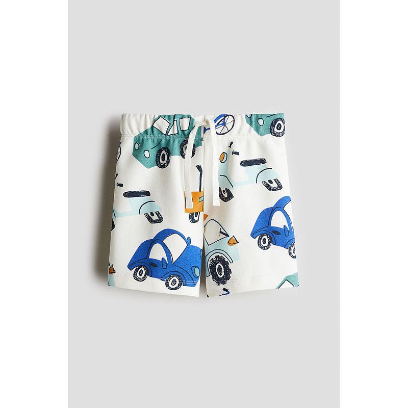 

HM Children s Clothing Boys Pants Summer Print Drawstring Elastic Waist Lightweight Short Sweatpants 1228402 White/Car 145/63((10-11Y))