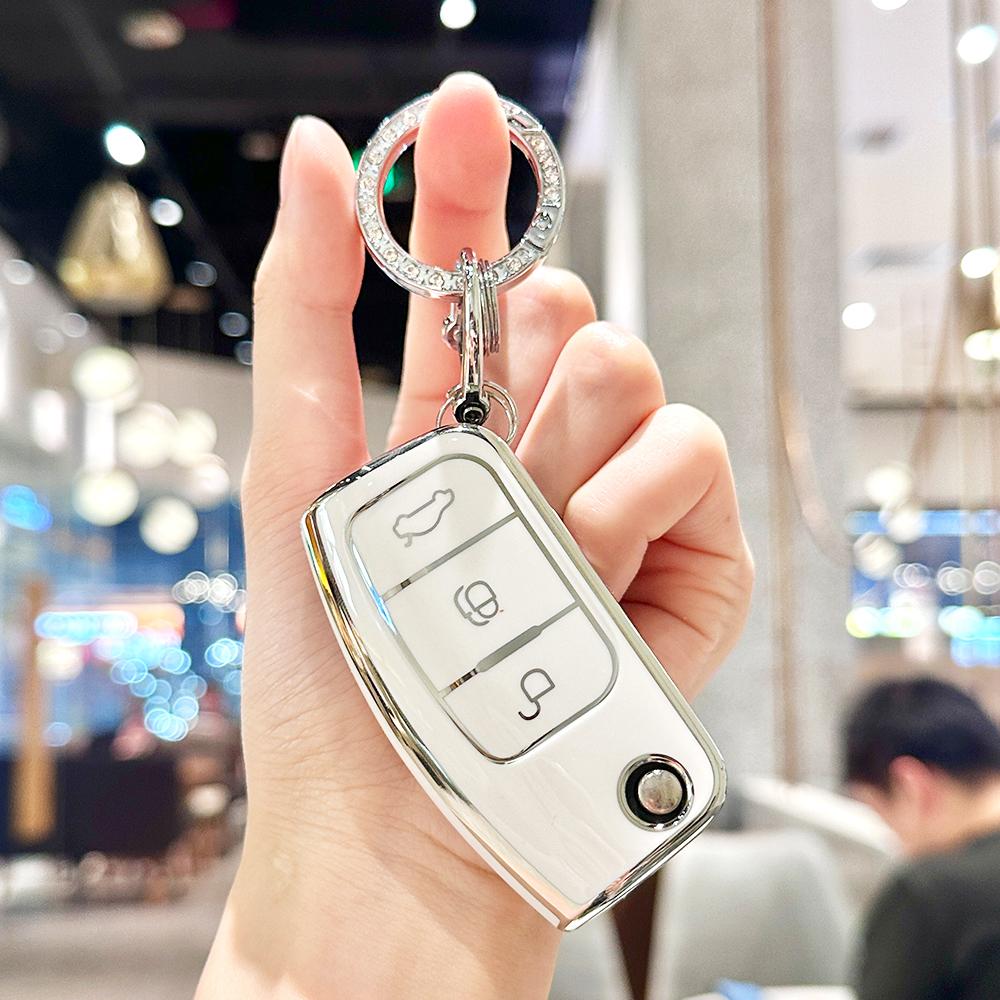 Fashion Tpu Keyless Car Flip Key Case Cover Shell Fob For Ford Escape Falcon C-Max Fiesta Focus 2 Ecosport Kugua Accessories