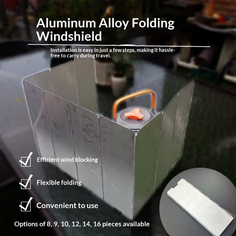 Foldable Aluminum Alloy Camping Stove Wind Screen Durable Ideal For Outdoor Hiking Picnic