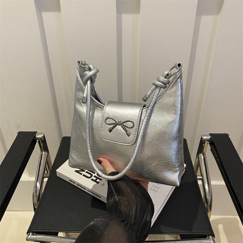 Hochwertige Schleifentasche Damen 2025 neu Sommer vielseitige Umhängetasche Mode Schulter Unterarm Eimertasche