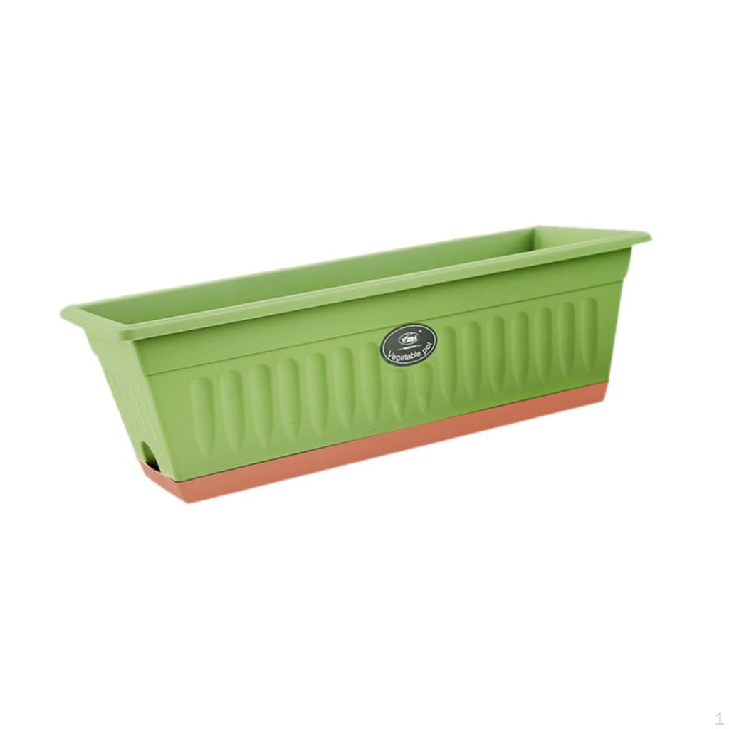 Flower Window Box Vegetable Planter Rectangle 50x19x16cm Windowsill with Drainage Holes for