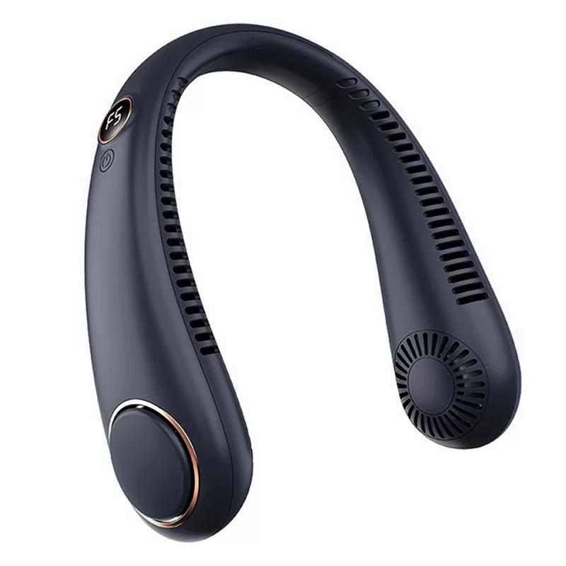 Neck-Hanging Fan USB Portable Bladeless Mini Wearable Fan for Lazy People, Rechargeable, Silent, Cooling Air Conditioner for Outdoor Use