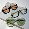 Fashion Oversized Sunglasses for   Women UV4 Half Metal Frame Sun Glasses Trendy Vintage Brand Design Goggles