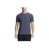 Fila Fitness Series Printed Letter Knitted Solid Color Straight-Cut Round Neck Short Sleeve T-Shirt Men Tops Deep-Gray A11M421119F-DY