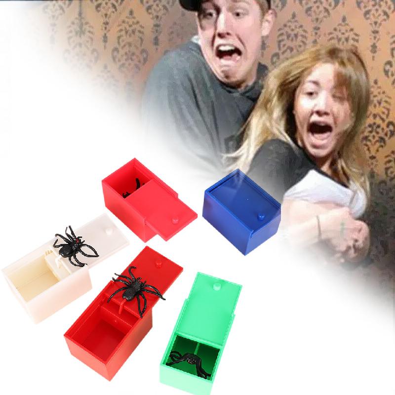 Halloween Prank Spider Toy Hidden In A Box Fake Spider Play Gag Joke Gift Scare