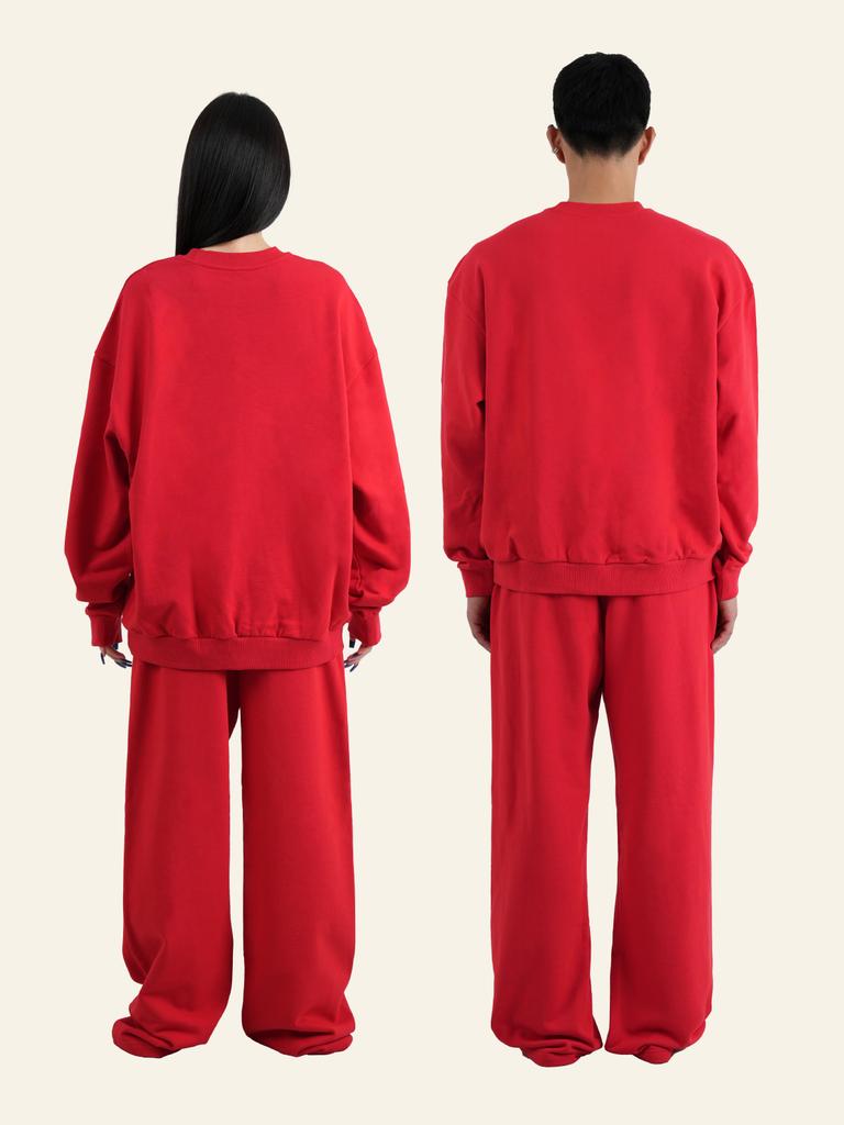 Deoineoseu Oversized Sweatshirt (Red)