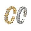Huajie X Cross Open Inlaid Bright Zirconia Charms Rings for Women Light Luxury Opening Ring Party Fashion