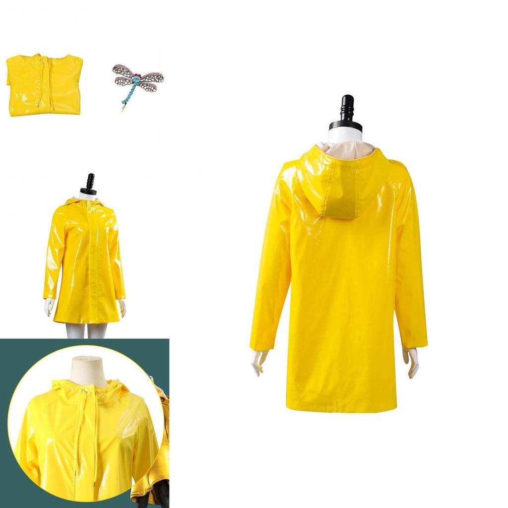 Coraline Wybie Cosplay Trench Coat Outfit For Halloween Party