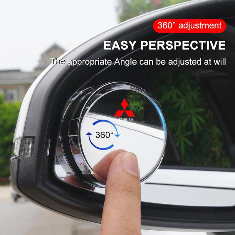 1 Pair 360 Degree Wide Angle Adjustable Car Rear View Mirror For Mitsubishi ASX I200 Outlander Pajero Eclipse Lancer