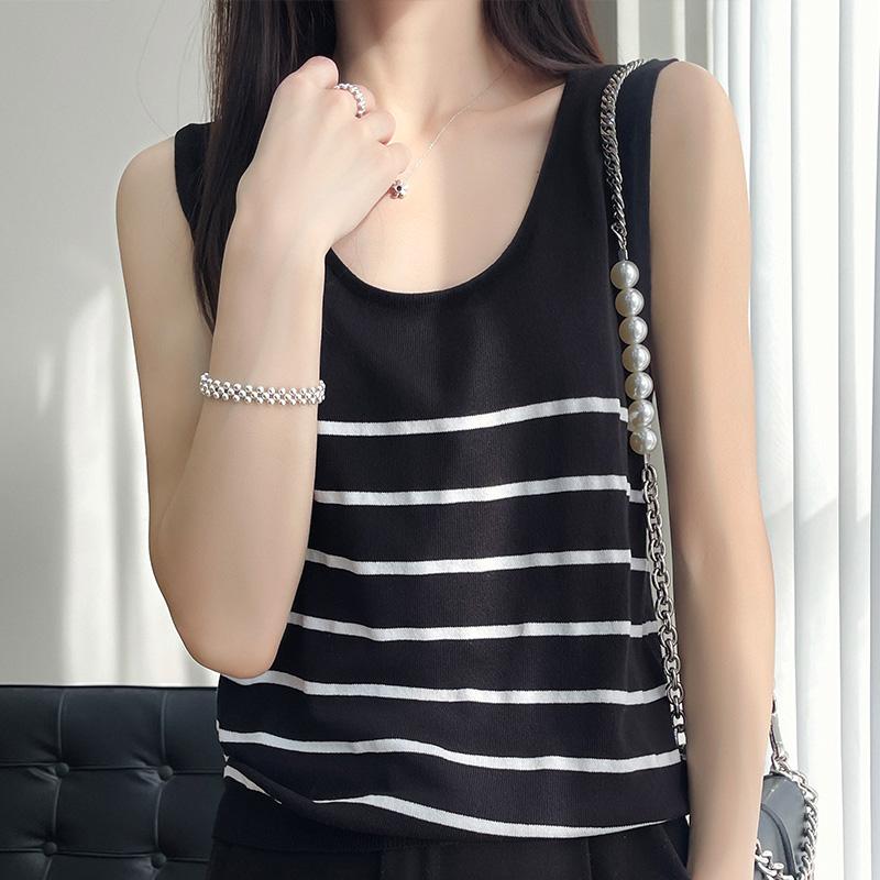 Mulheres Regata Listrada MODERNO NOVA SAGA Verão Camiseta Sem Mangas Top de Malha Casual Colete Feminino Gola O