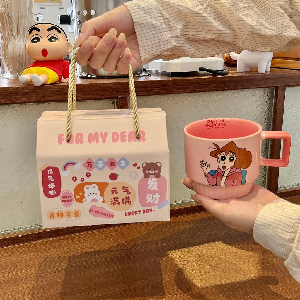 Mug High Value Stacked Cup Ceramic Family Four Water Cup Women'S Home Coffee Breakfast Cup