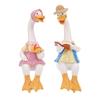 2pcs Duck Outdoor Garden Ornaments Reading Couple Animals Sculpture Decorations Resin Valentine's Day Gift Indoor Patio Decor