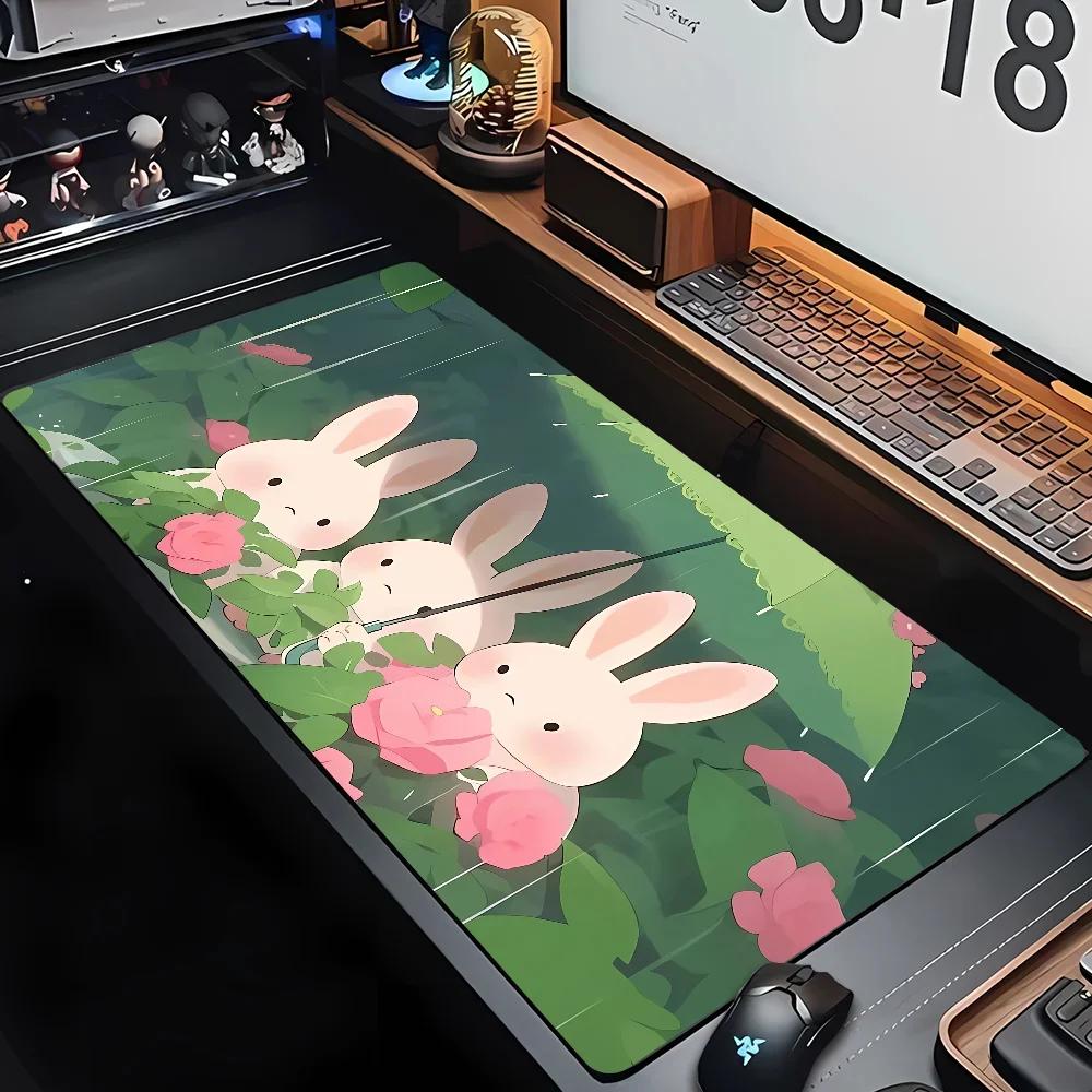 Cute Rabbits Anime Mouse Pad Large Computer Office Game Table Mats Xxl Rubber AntiSlip Gaming Keyboard Mousepads Long Desk Pads