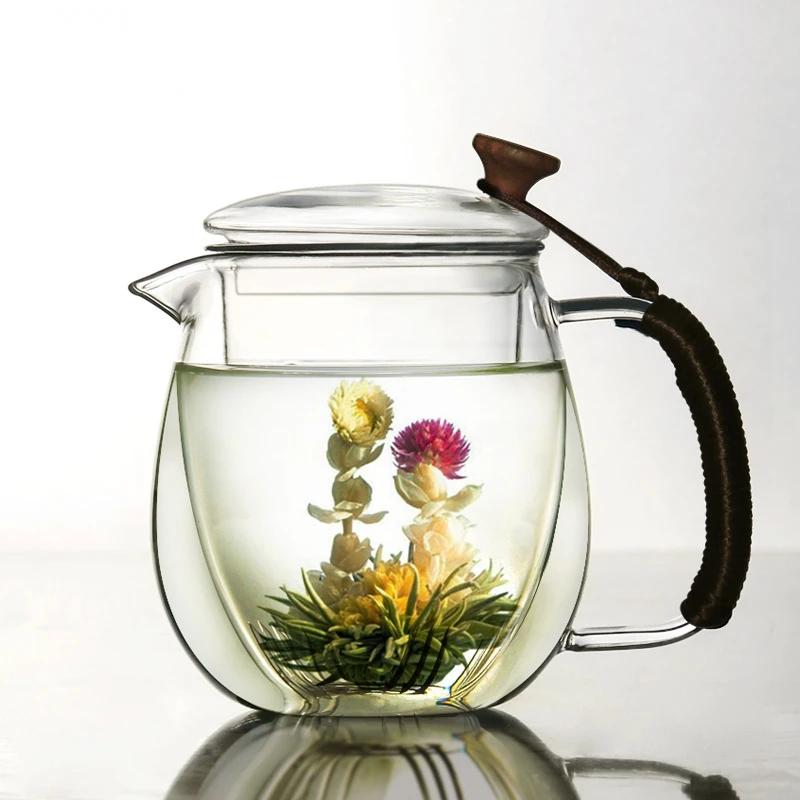 

Kettle Travel Teapot Filter Household Honey Borosilicate Glass Teapot Handmade Jasmine Tea Glass Pitcher Kitchen Supplies