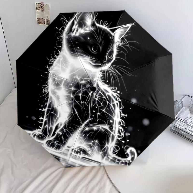 1PC cute cat pet Umbrella Portable Folding Umbrella Iron Frame Hole Bone Structure Outdoor Home Umbrella A2