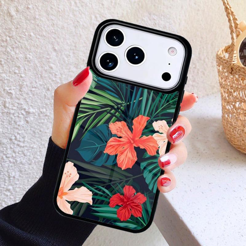 Tropisches Paradies Hawaiianische Blume Handyhülle Für iPhone 17 Air 16 15 14 13 12 11 Pro Max Plus