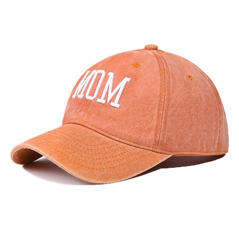 Vintage Washed Cotton Embroidered Dad & Mom Baseball Cap - Casual Duckbill Sun Hat