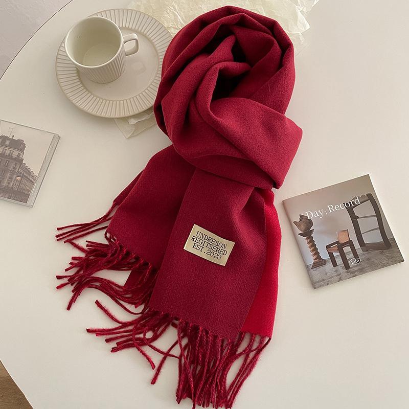 31Colors Fashion Cashmere Scarf for Women Warm Winter Solid Color Double Sided Wraps Neckerchief Poncho Echarpe Pashmina Stoles