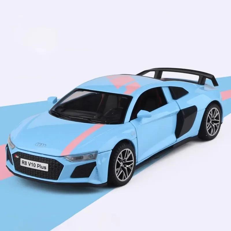 1:32 Scale R8V10 PLUS RS7 Car Model Toy Model Alloy Diecast Light Sound Pull Back Miniature Vehicles Models Birthday Presents