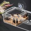 Reptiles Suction Cup Feeders,Coloretto Feeding Food Bowl,Clear Anti Escape Worms Live Fodders Container for Lizards Dagron