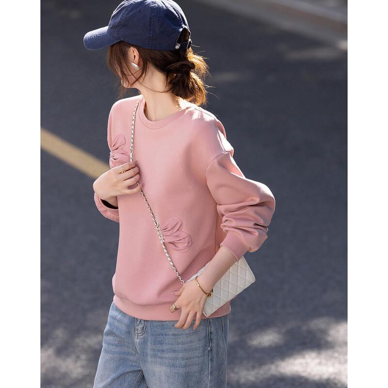 Demana Spring 3D Butterfly Appliqué Beaded Air Layer Sweatshirt