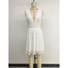Summer Fresh Vacation White V-neck Strap Mini Dress for Women Cross-border