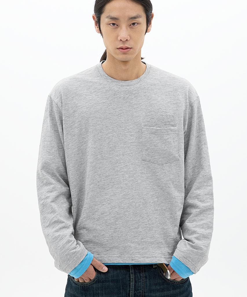 BRENSON Slub Pocket Layered Long Sleeve (Brown)