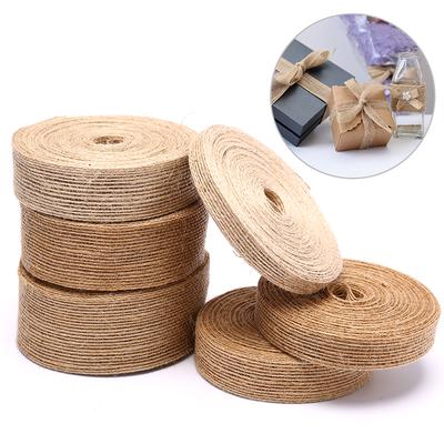 10M Burlap Ribbon Naturlig Vintage Jute Rep Craft Presentpaket Gör-det-själv-bröllopsfest