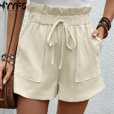 Casual shorts met print in effen kleur voor dames