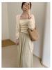 Korean Style Plus Size Loose Knit Cardigan - Spring/Summer, Long Sleeve, Airy & Elegant