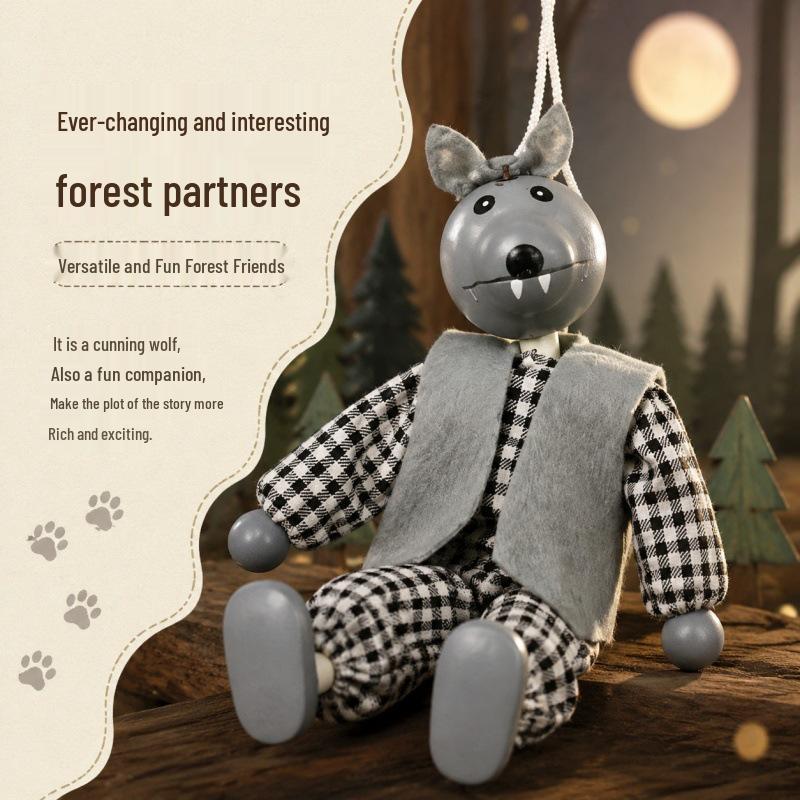 Educational Big Bad Wolf Puppet with Movable Joints for Parent-Child Storytelling Fun