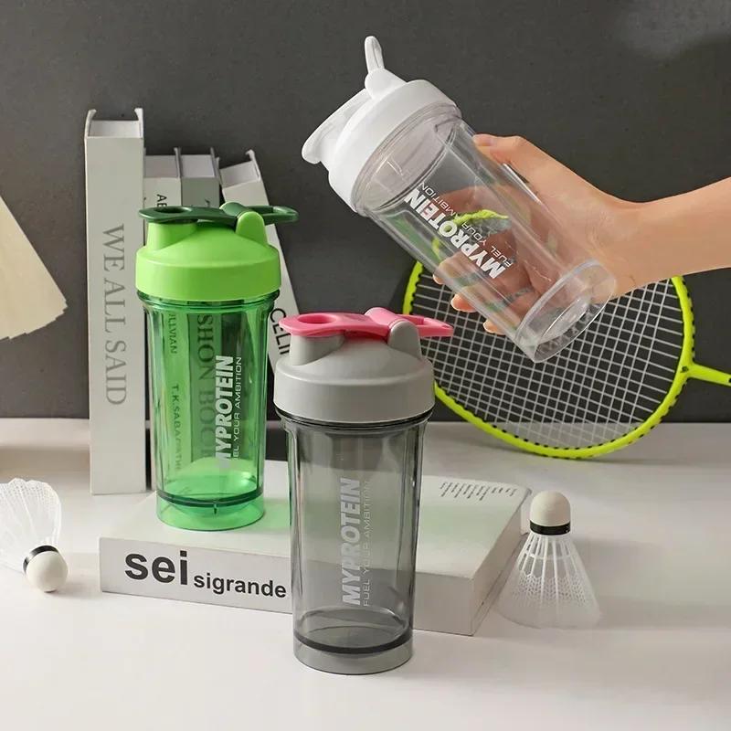 500ML Transparent Graduated Cup Sports Shake Bottles Fitness Portable Water Blender Bottle Milkshake Protein Powder Mixing Cup