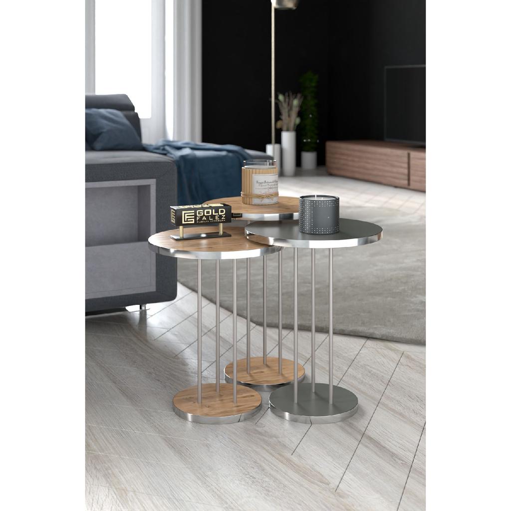 Coffee Table And Nesting Table Terra Silver White