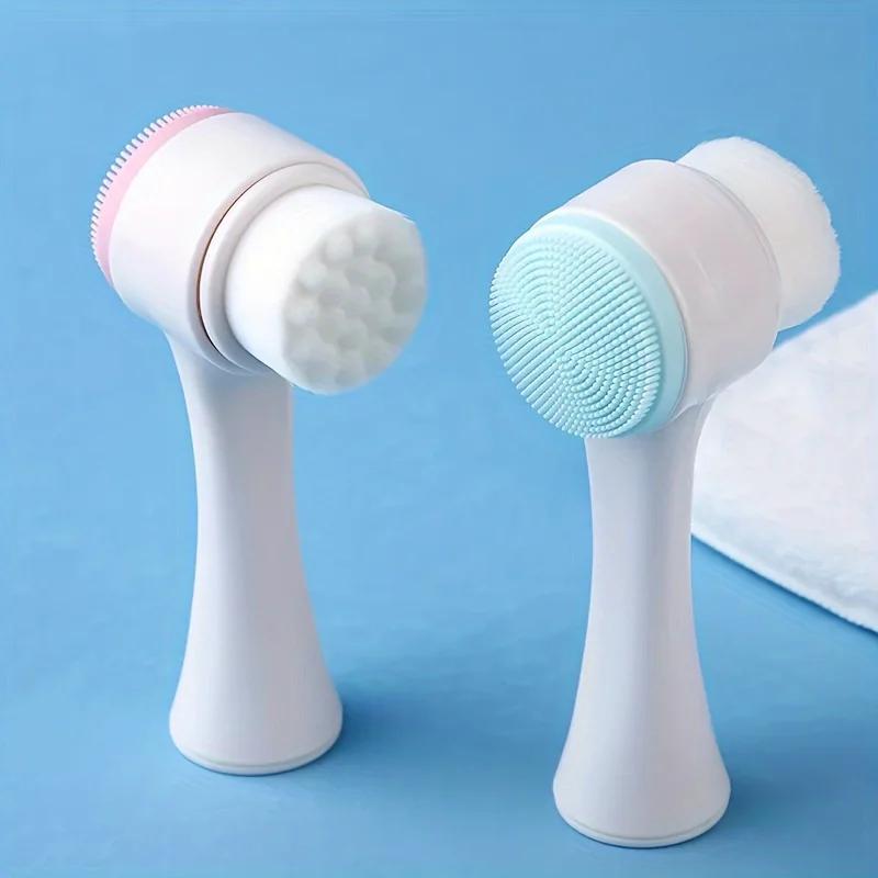Pet Paw Cleaning Brush, Dog Foot Washer Silicone Double-Sided Massage Brush, Plastic Pet Foot Cleaning Tool with Soft Bristles F