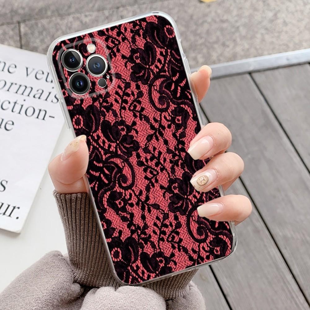 Lace Style Cool Girl Phone Case For IPhone 16 15 14 13 12 Mini 11 Pro XS Max X XR SE 6 7 8 Plus Soft Silicone Cover