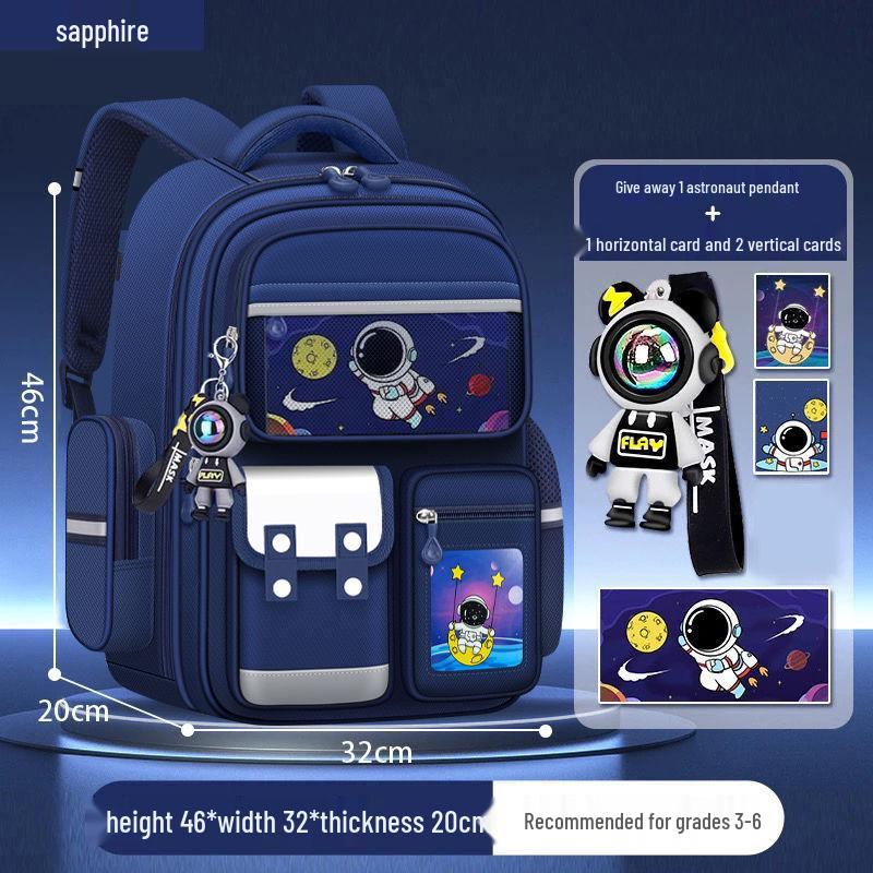 Astronaut Children's Ultralight Spine Protection School Backpack for Boys, Grades 1-6