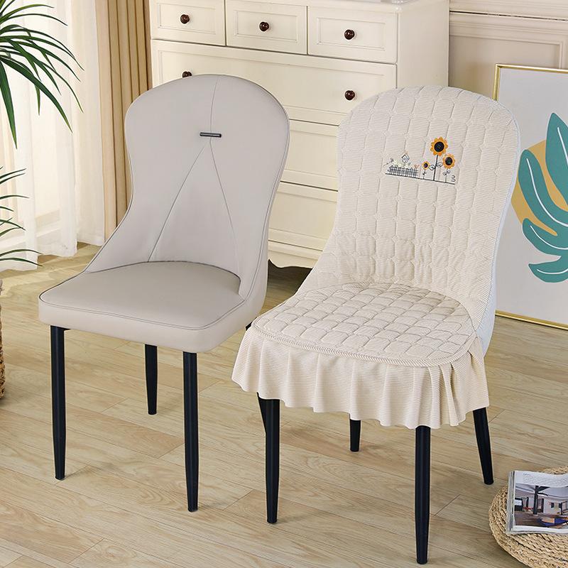 Special-shaped Chair Cover Armrest Stool Cover Nordic Fabric Elastic Curved One-piece Home Dining Table Seat Cover