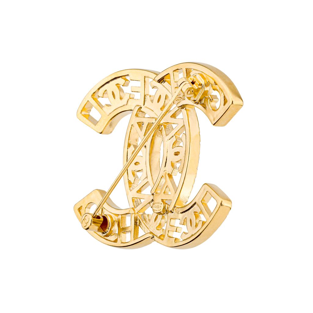 Chanel Early Autumn Limited Edition Hollow Double C Brooch Women accessories Gold AB9044-B08672NJ302