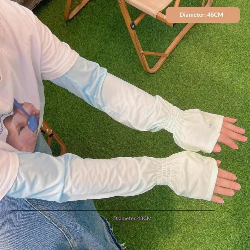 Breathable Ice Silk Arm Sleeves Loose Fit Fingerless Arm Sleeves  for Summer Season