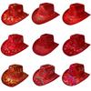Factory Direct Sales Cross-border Red Performance Cowboy Hat Western Cowboy Hat Party Top Hat Christmas Hat