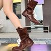 Blue Cabinet Version~ Inner Height Increase Duck Hunting Boots Women's Ins Versatile Color Matching Strap Boxing Boots Outdoor Tooling Martin Boots