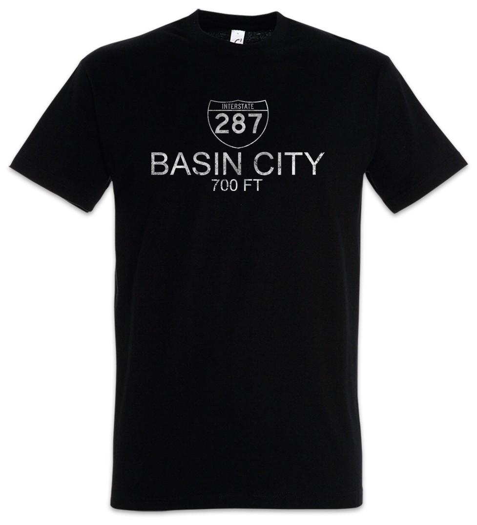 

Basin City Men s T-Shirt Mens Womens Tees Top Road Sign Sin Symbol Logo Interstate 4XL