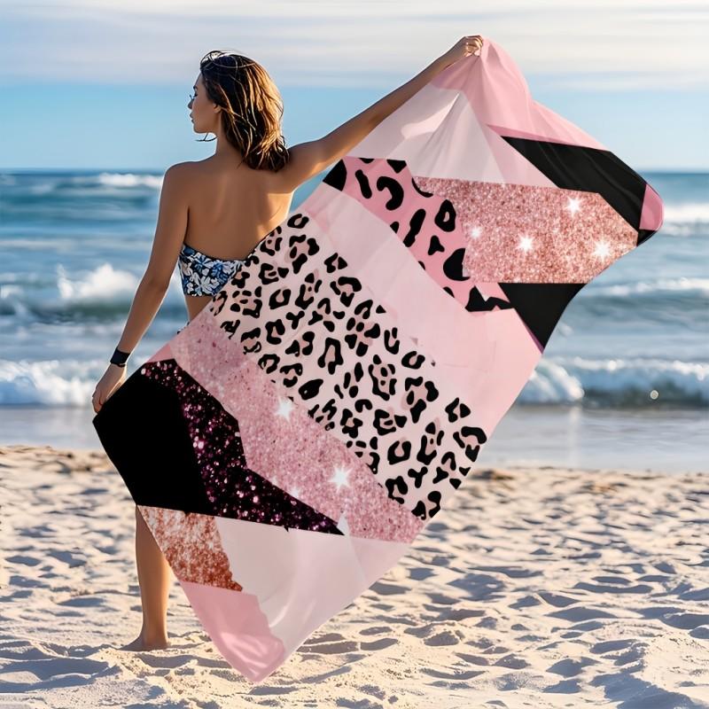 Gradient Blue Palm Tree Silhouette Star Sky Print Microfiber Beach Towel Tropical Seaside Quick Dry Bath Towel
