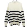 Emporio Armani Border Pattern Long sleeve knit M white sweater Men's Used