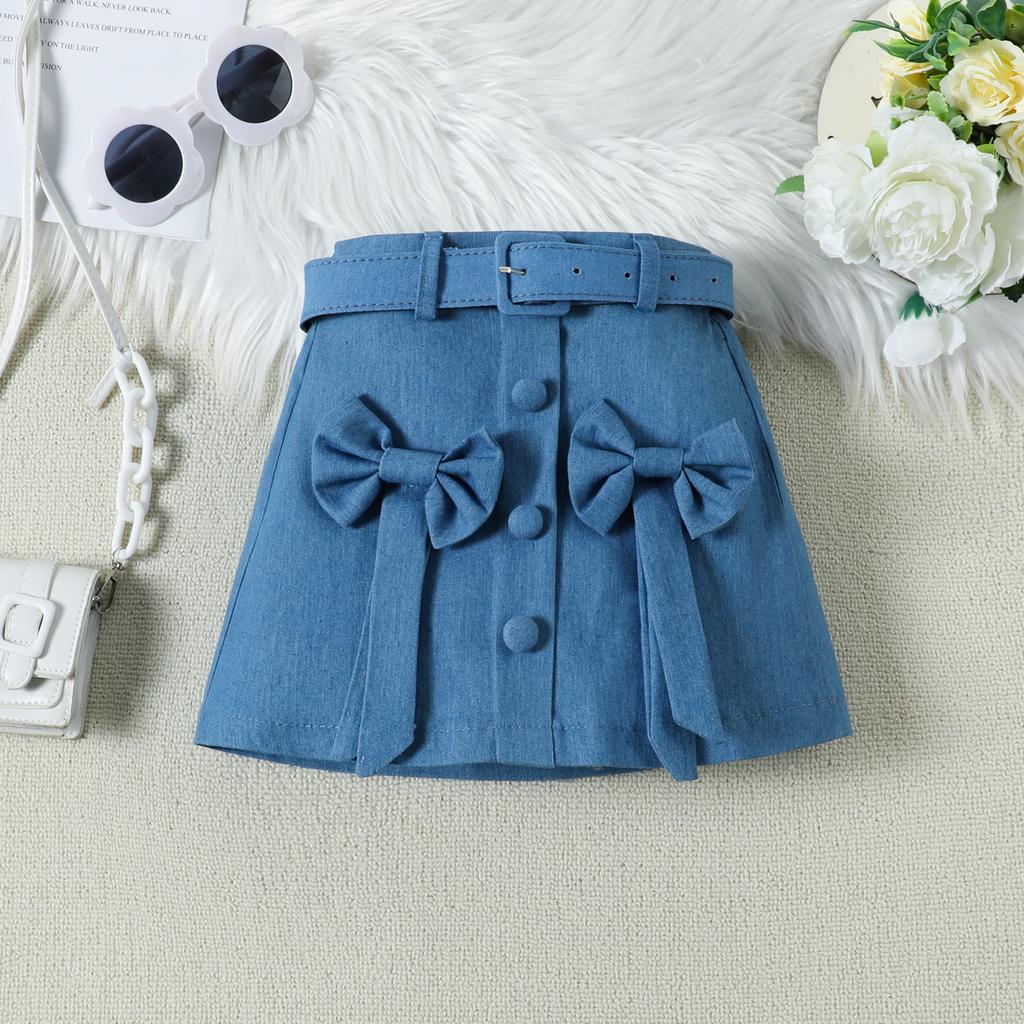 2-6J Kinder Sommerkleider für Mädchen Neu Fliegenärmel Neckholder Schleife Top + Rock Anzug Personalisierte Kleidung