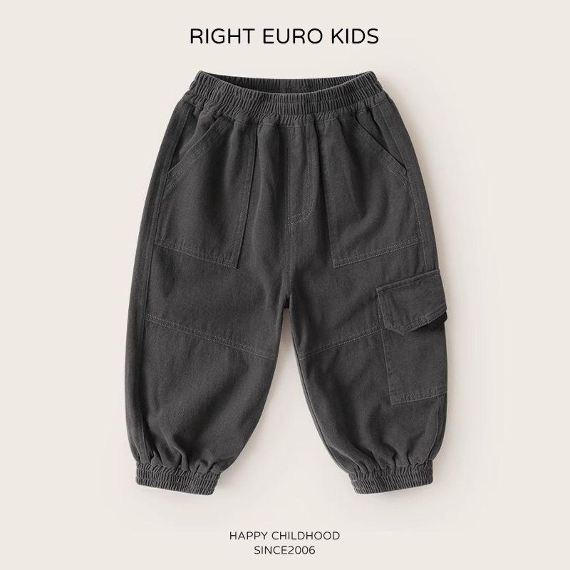 Boys  Pants Spring and Autumn Style Cargo Pants 2026 New Spring and Autumn Baby Long Pants Boys  Trendy Children s Clothing Charcoal Gray Spring/Autumn Collection 110