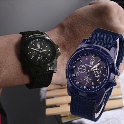 Herren Sportuhr Quarz Nylon Band Armbanduhr Outdoor Casual Uhr Uhr